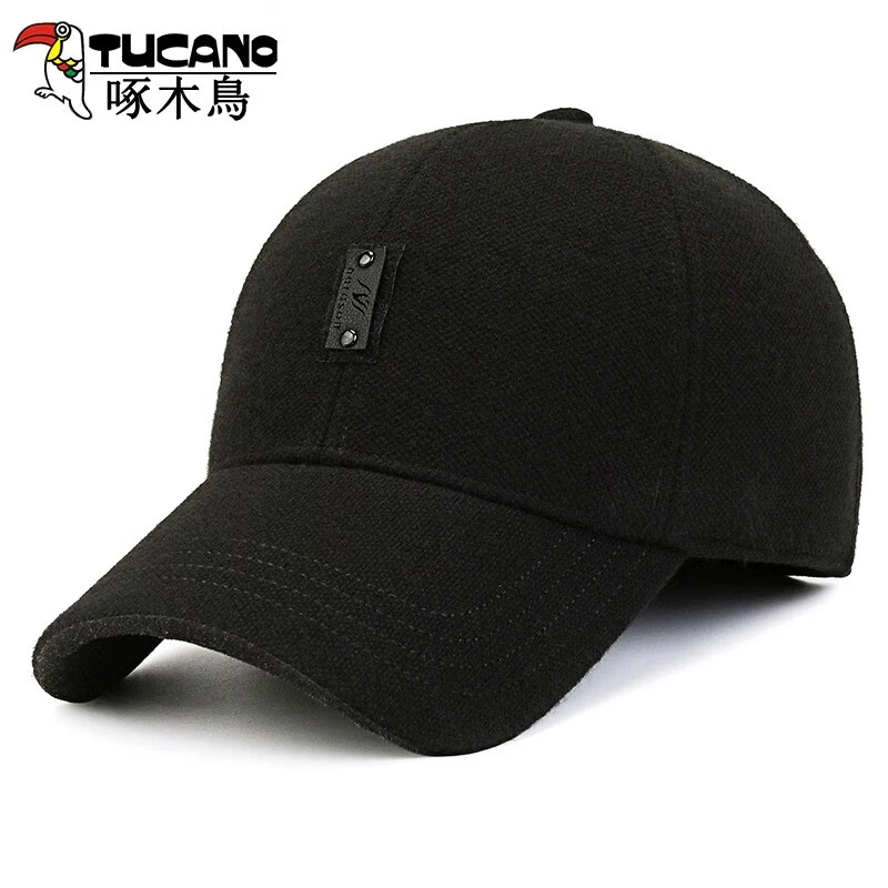 帽子男护耳冬季棒球帽防寒保暖加绒加厚鸭舌帽中老年人爸爸帽