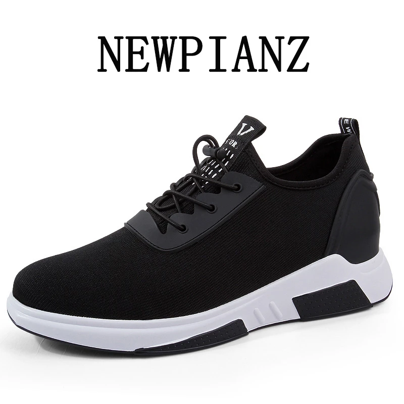 内增高 高端休闲鞋新款缓震透气缓震爸爸鞋飞织网面男士休闲鞋