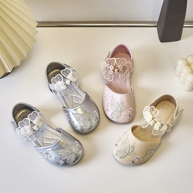 女童汉服鞋春夏儿童皮鞋2024新款春秋宝宝古装单鞋中式国风公主鞋