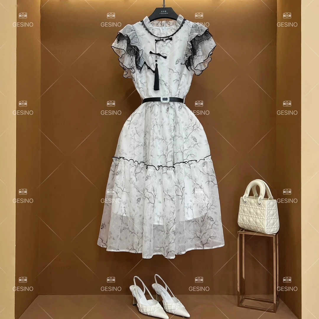 【小唐】春夏丨设计师轻奢法式印花女士连衣裙 CX-2024399