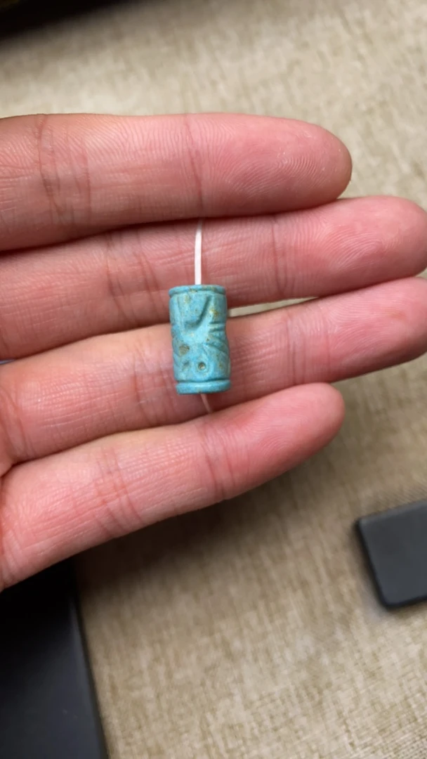 DIY琉璃珠配饰 蓝色琉璃印珠