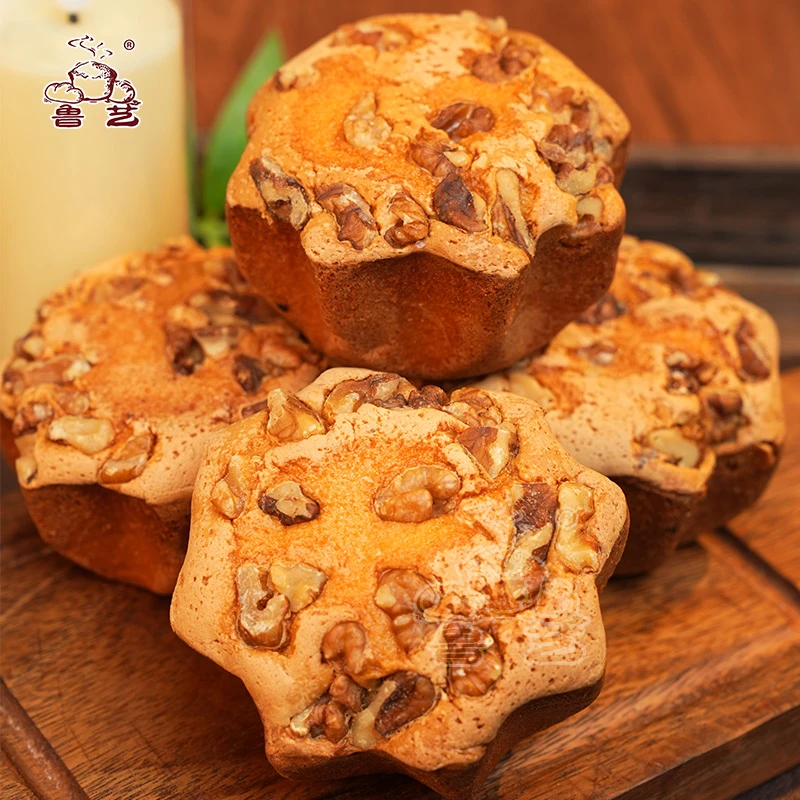 鲁艺无水老蛋糕核桃新口味55g/2个传统山东古法鸡蛋糕点