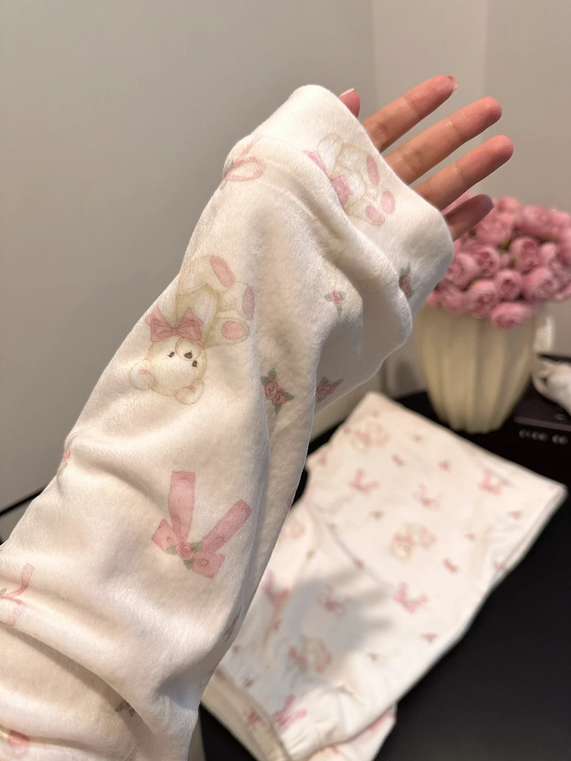 睡衣女秋冬韩版少女学生卡通甜美宽松ins风印花秋冬季保暖居家服