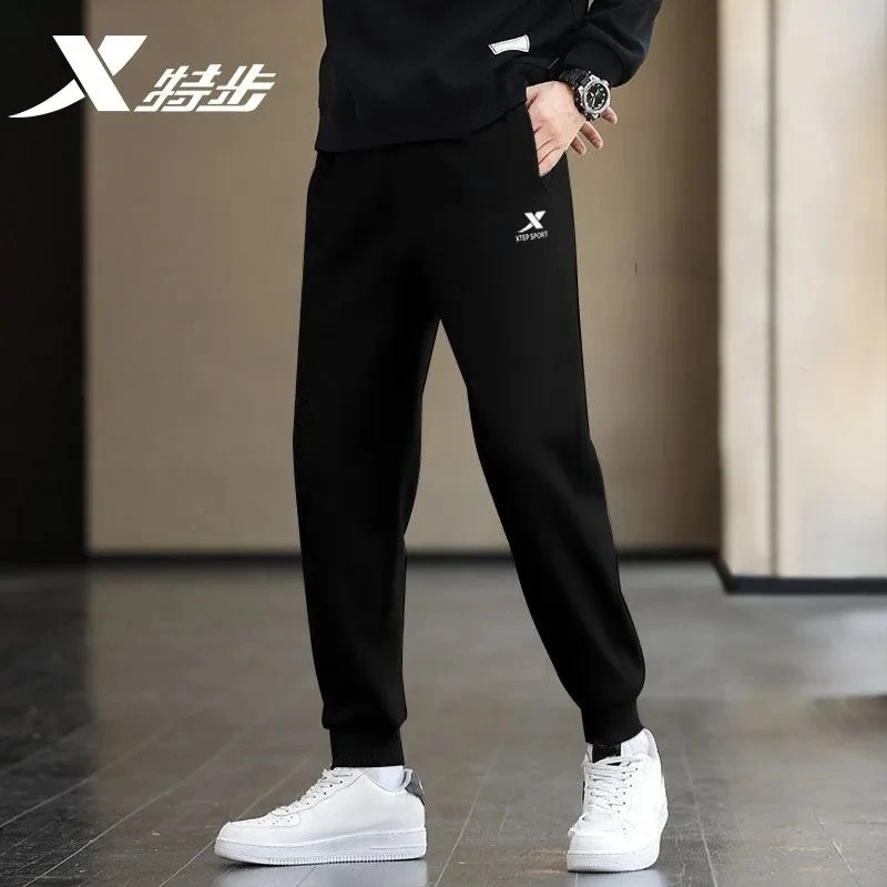 特步运动裤男夏季长裤时尚新款束脚收口针织卫裤显瘦男士跑步裤子