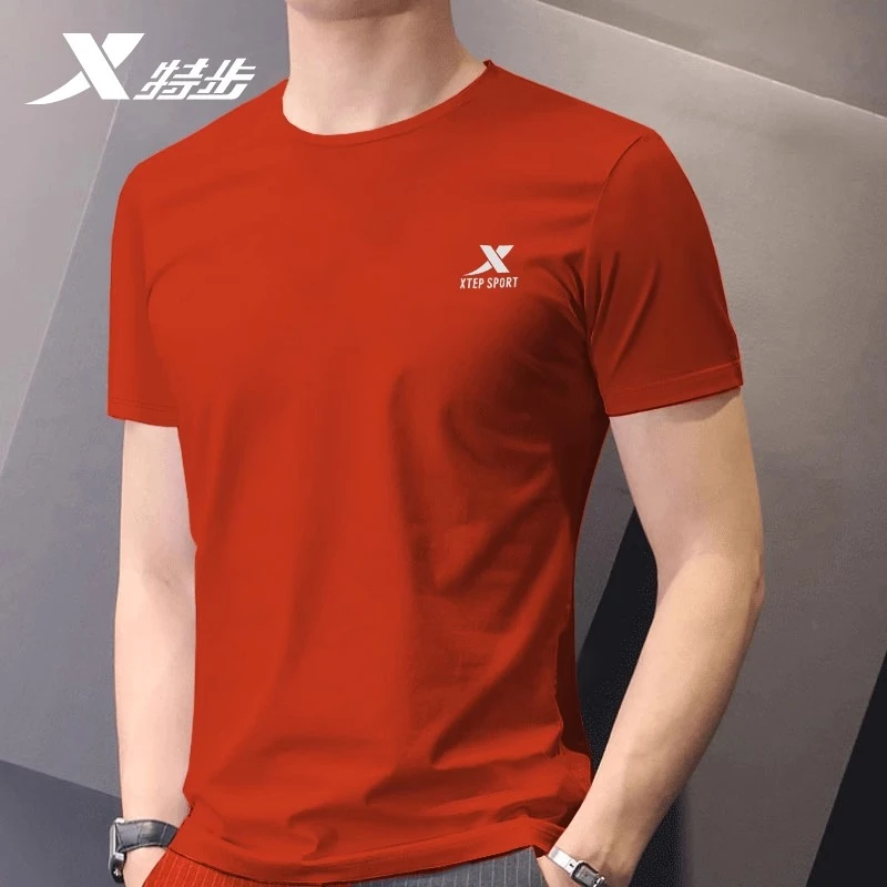 特步t恤男短袖夏季薄款圆领运动休闲正品百搭大码体恤速干衣半袖