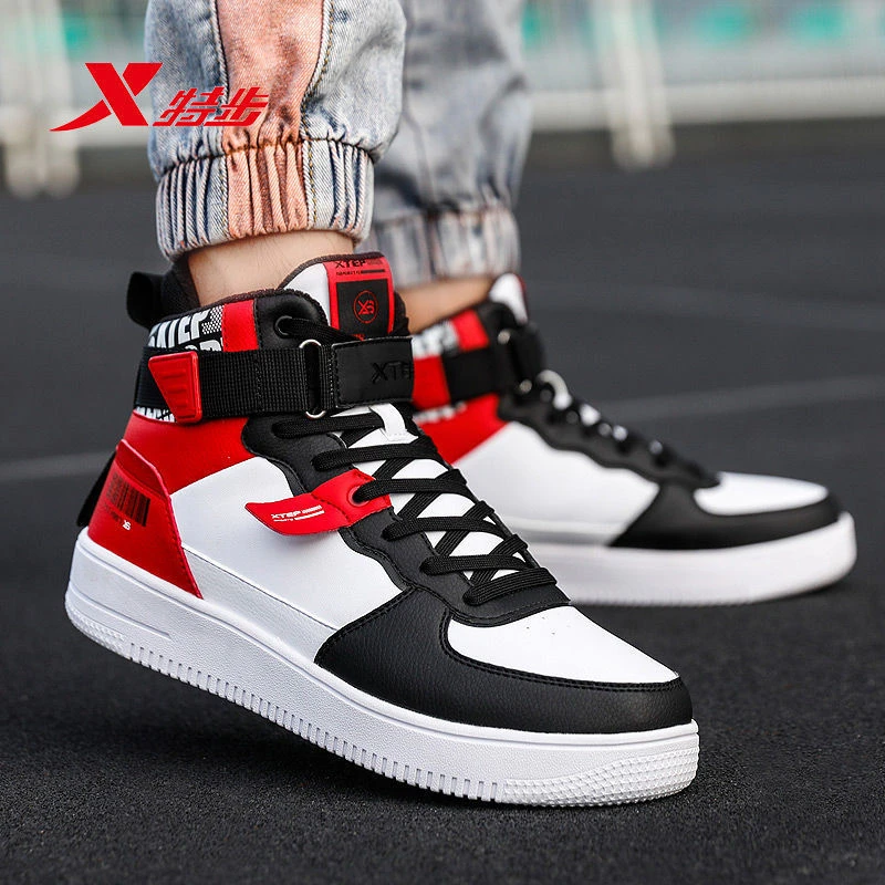 特步男鞋高帮板鞋男夏季百搭官方正品休闲鞋子男2025新款运动鞋