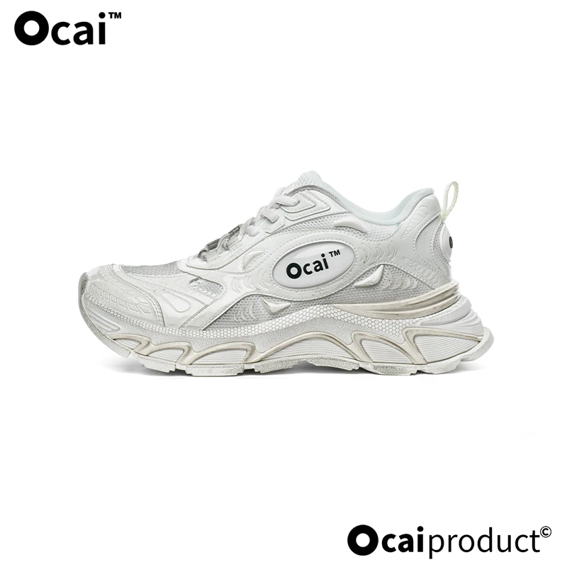OcaiX3.0超声波跑鞋做旧白休闲运动鞋小众情侣国潮百搭老爹男女鞋