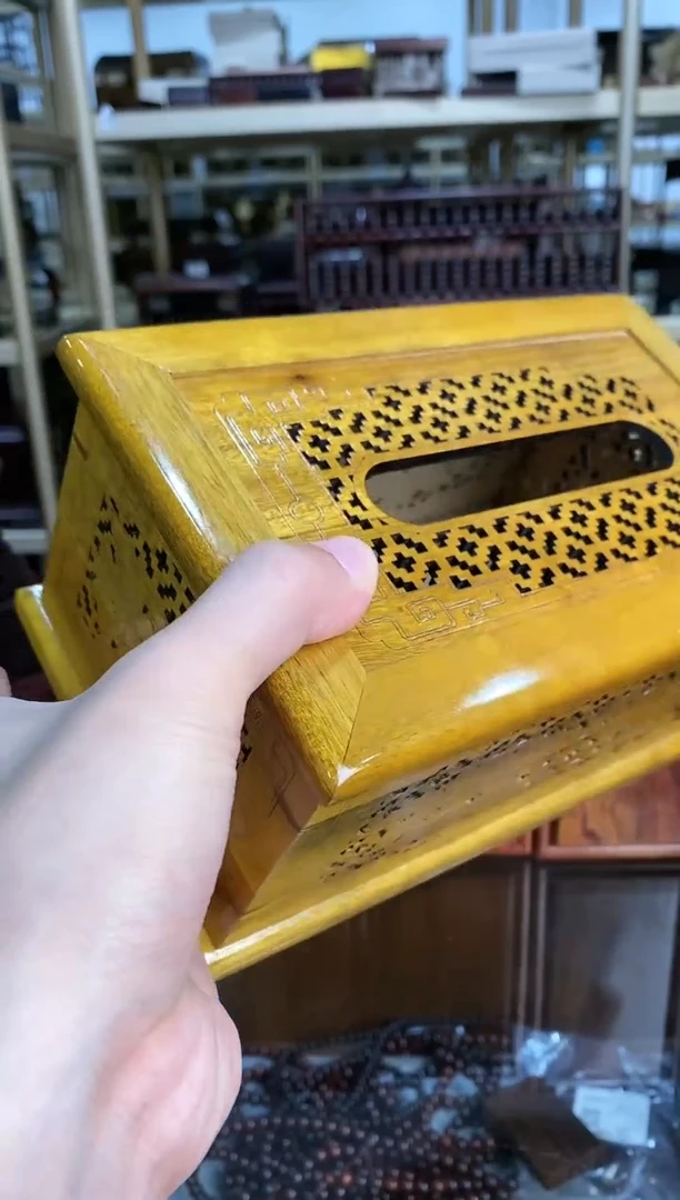 【闪购商品】金丝楠其他金丝楠纸巾盒@@CH0329