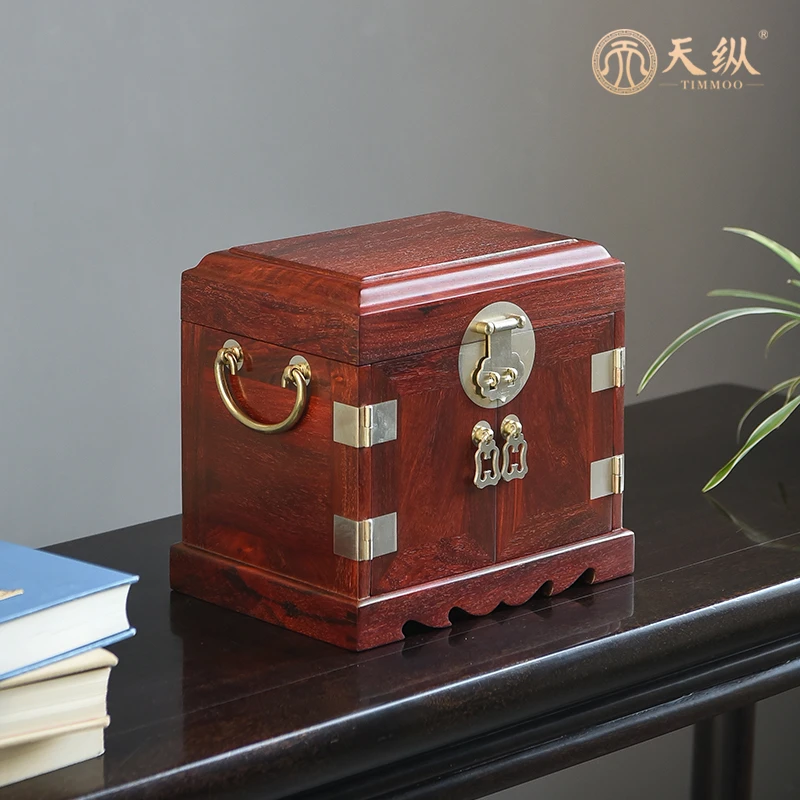 清净天天纵印度小叶紫檀檀香紫檀外独内拼小官皮箱220727035