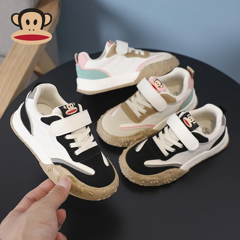 大嘴猴童鞋2024秋季新款男童运动板鞋透气百搭女童休闲中大儿童潮