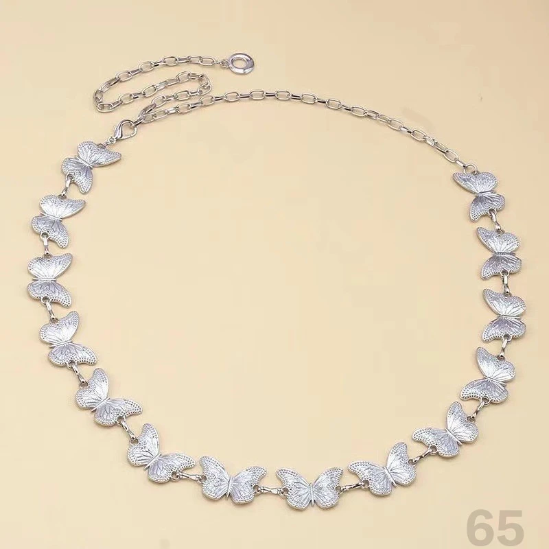 欧美跨境蝴蝶腰链女小众设计感金属链条韩版jk制服配饰ins百搭潮