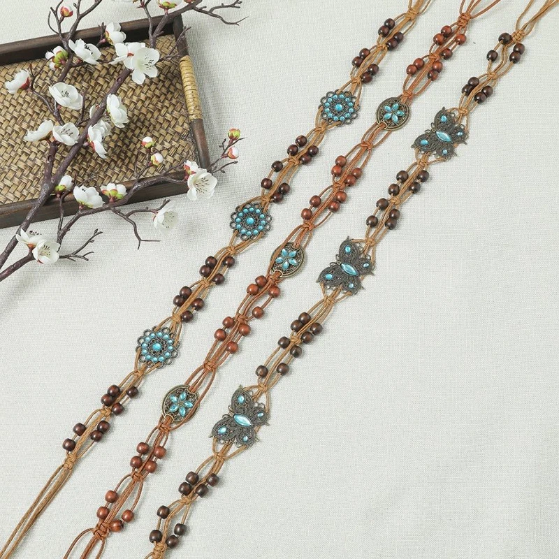 百搭编织腰带波西米亚女士腰饰腰带女皮带韩版装饰女休闲腰链