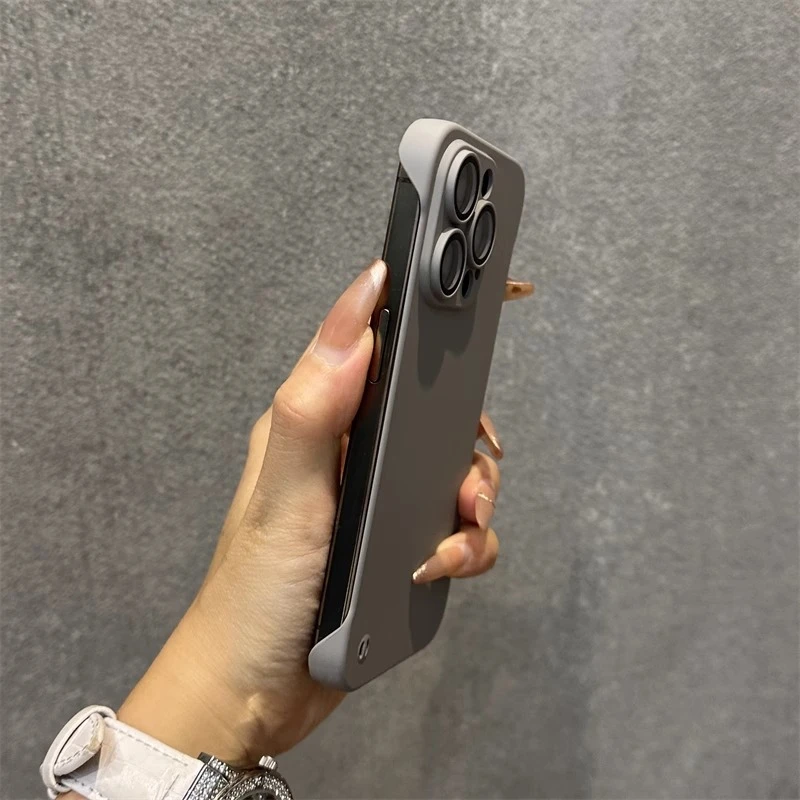 苹果15手机壳纯色裸感无边框iphone15promax创意14情侣13超薄12套