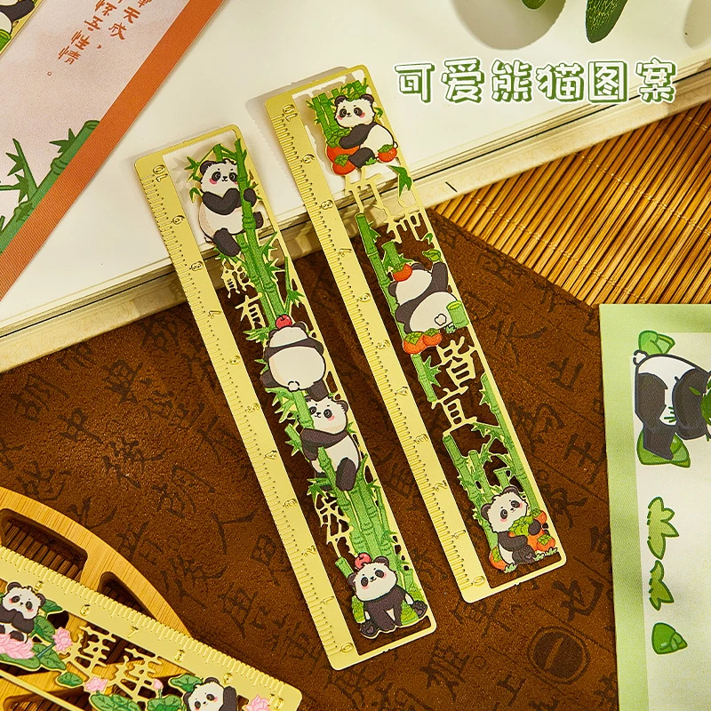 熊猫书签定制精美镂空尺子故宫文创产品文具礼品小学生奖励印logo