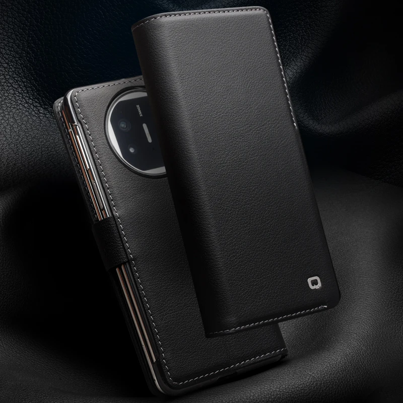 适用于华为mate x5头层牛皮手机壳翻盖经典商务保护套高档真皮套