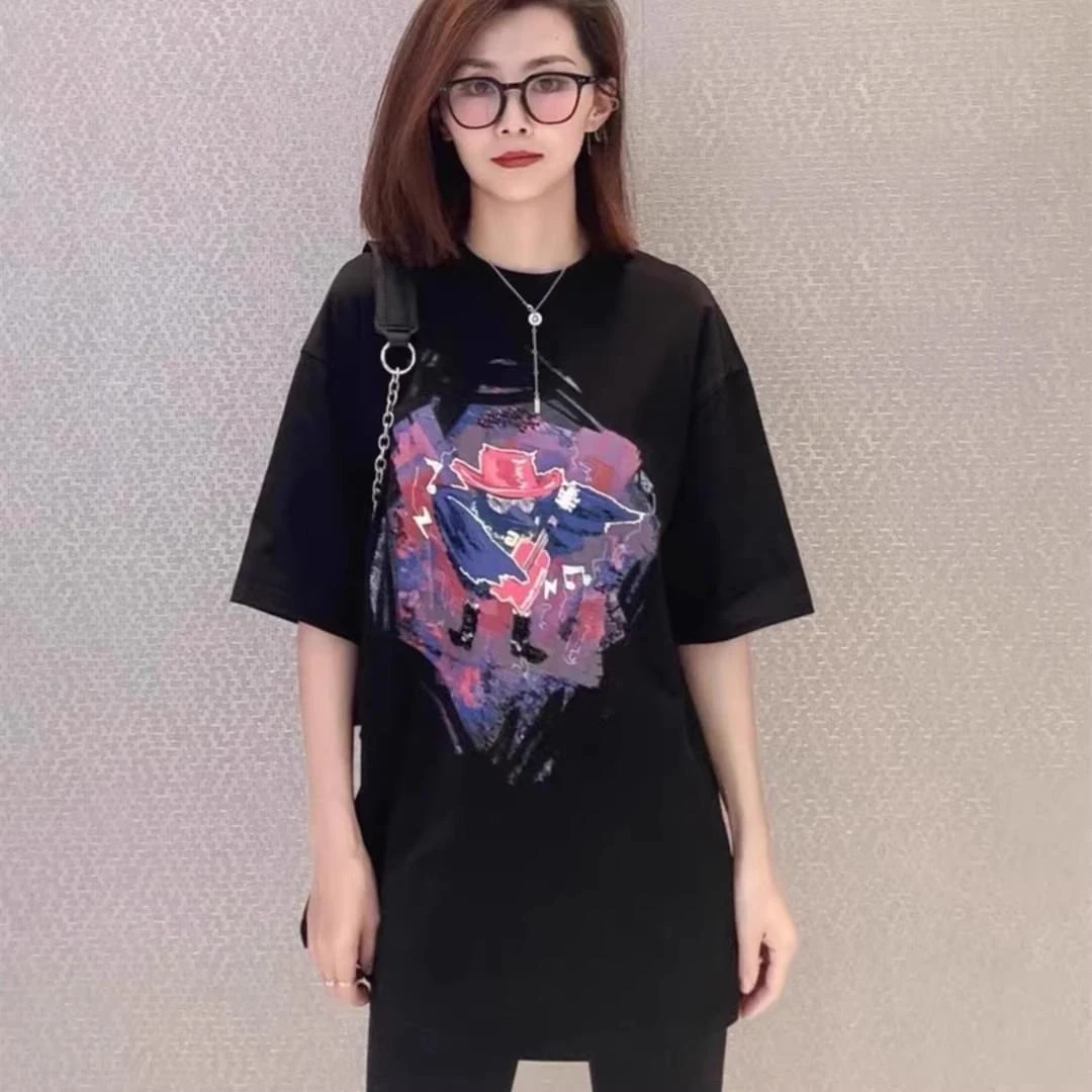 【AMSSGIRD】夏季新款宽松圆领印花潮流短袖T恤上衣1300865