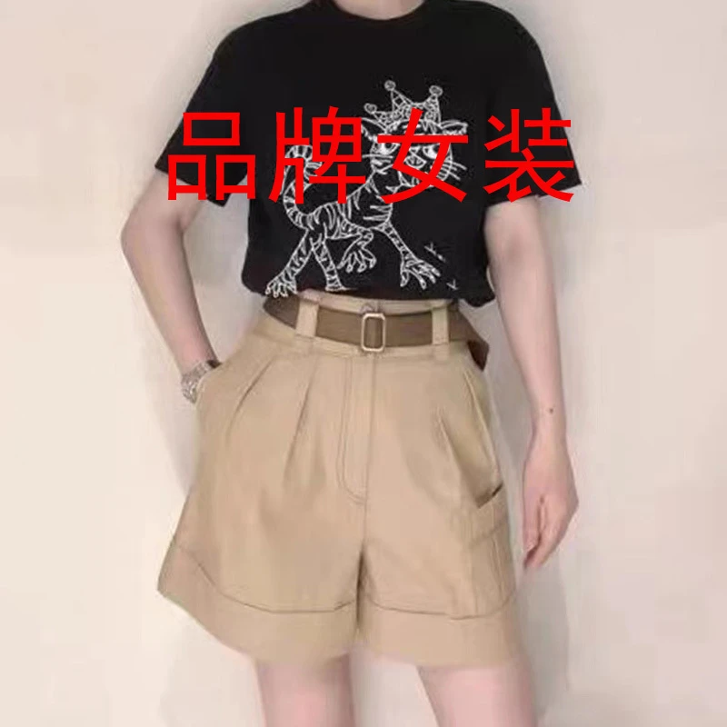 【专柜品质】夏季新款卡其色高腰显瘦工装休闲百搭短裤女1100384