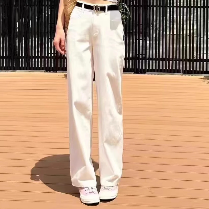 【AMSSGIRD】秋季百搭时尚新款高腰显瘦直筒牛仔裤女5100588