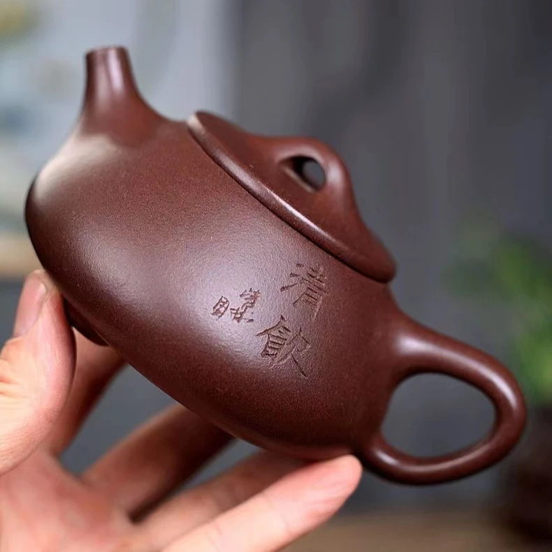 宜兴紫砂底槽清清饮景舟石瓢紫砂壶