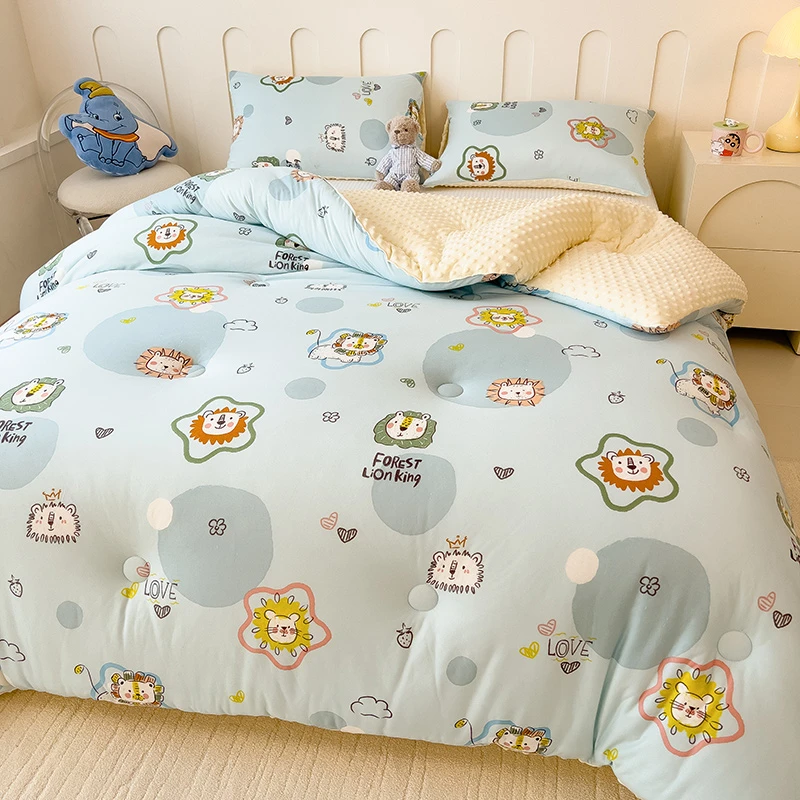 MF 7289 新款针织棉豆豆绒被 开心派对