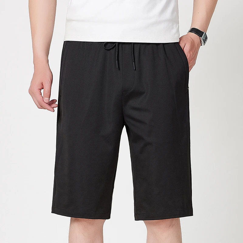 A82306男士冰丝裤宽松休闲五分裤夏季薄款速干弹力裤