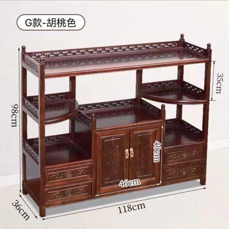 茶水柜实木客厅储物柜沙发边柜小型置物架中式茶柜移动烧水餐边柜