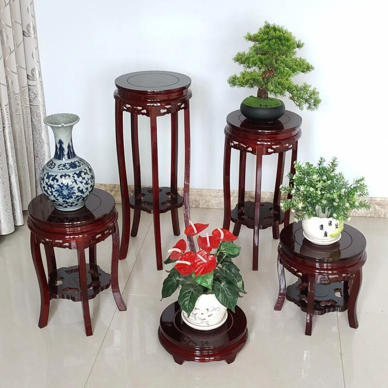花架子客厅花盆架实木质阳台家用室内绿萝吊兰中式落地摆放置物架