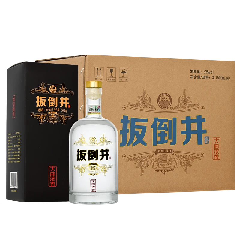扳倒井大曲浓香 浓香型白酒 自饮口粮酒 纯粮酿造52度500ml*6瓶