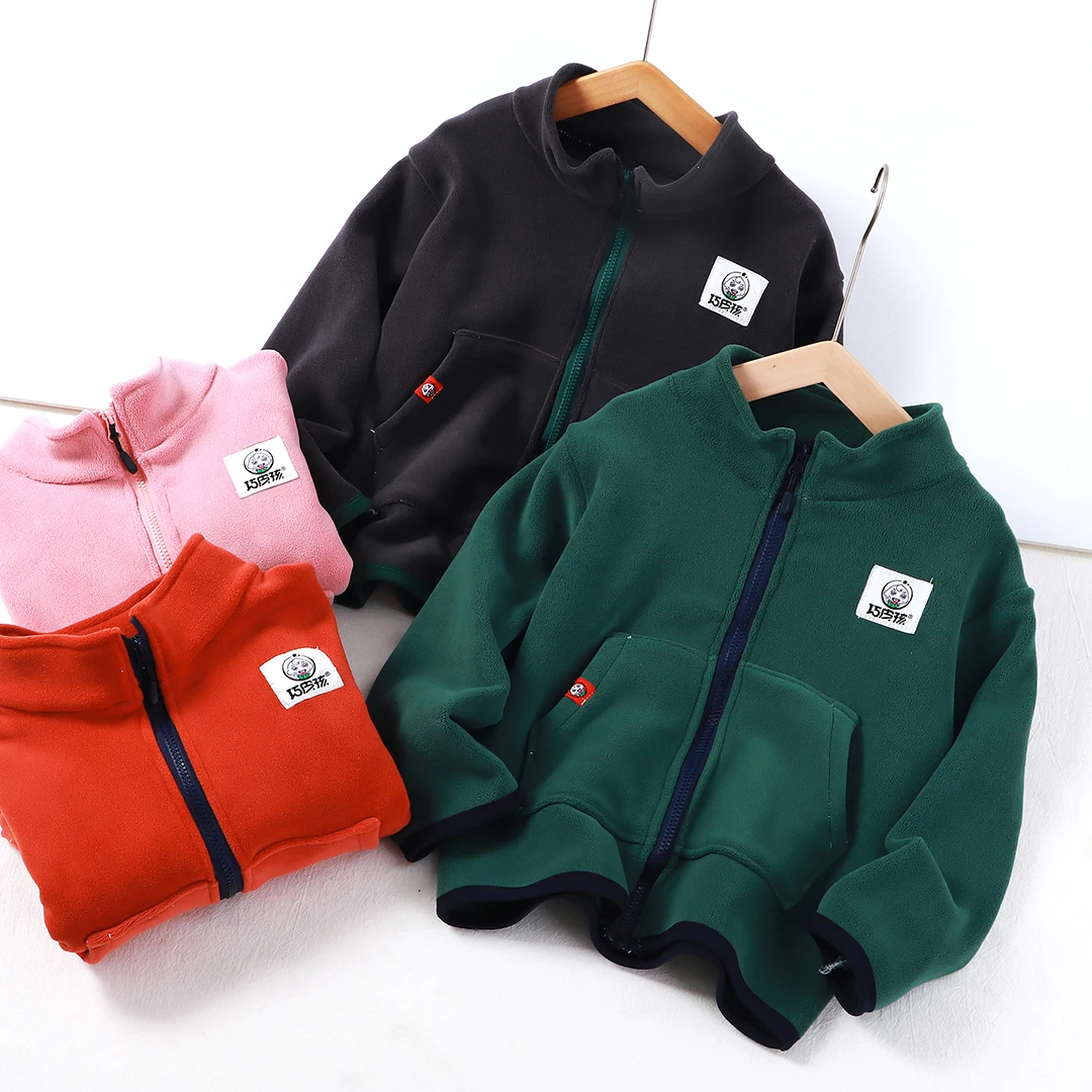 2024款儿童秋季奥利绒外套保暖时尚男宝女宝休闲双面立领秋冬加厚