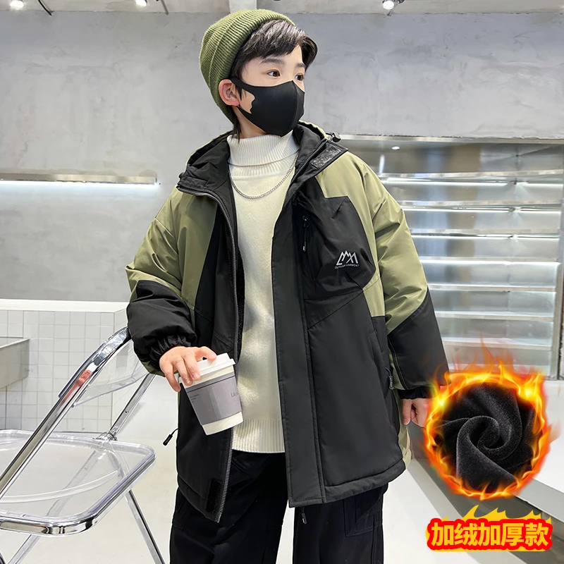 男童冬季外套2023新款时髦冬装加厚中大儿童潮【QHZ-DR】C3204