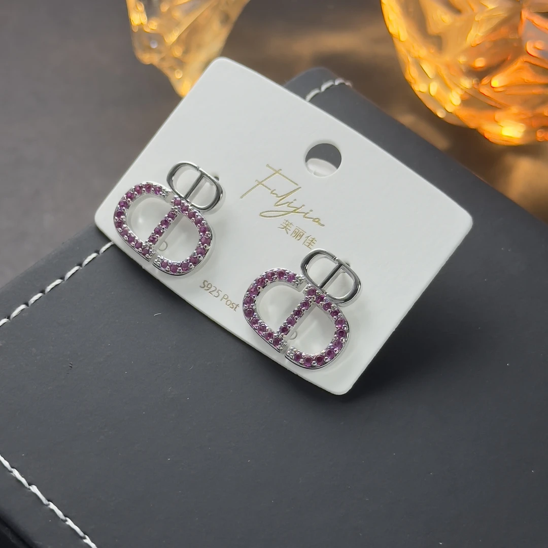 铜合金合成锆石耳饰 气质轻奢时尚百搭小众欧美简约耳环QC2365