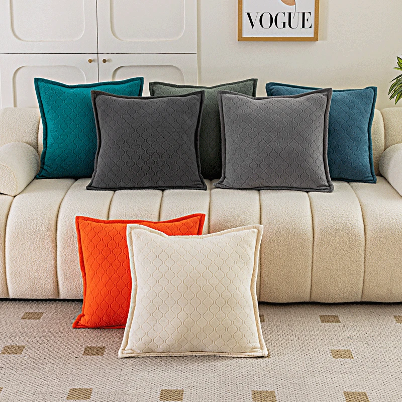 新款办公室抱枕腰枕沙发抱枕含芯家用纯色简约靠枕套抱枕套2023