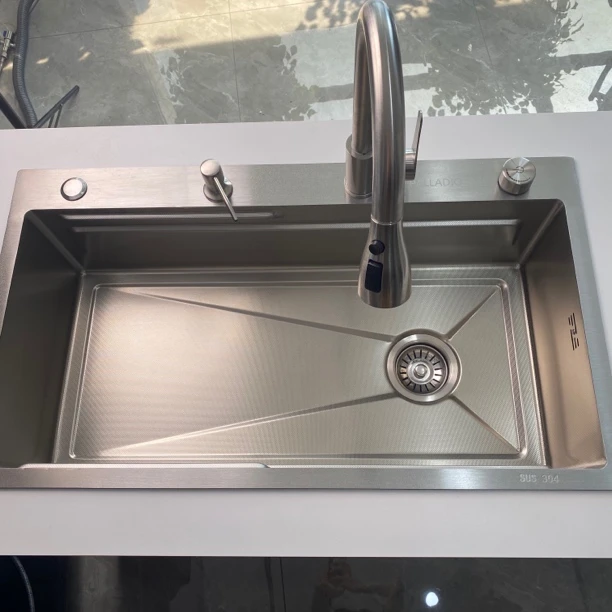 厨房大单槽4.0加厚带钢印SUS304水槽洗菜盆洗碗池手工台中台下盆