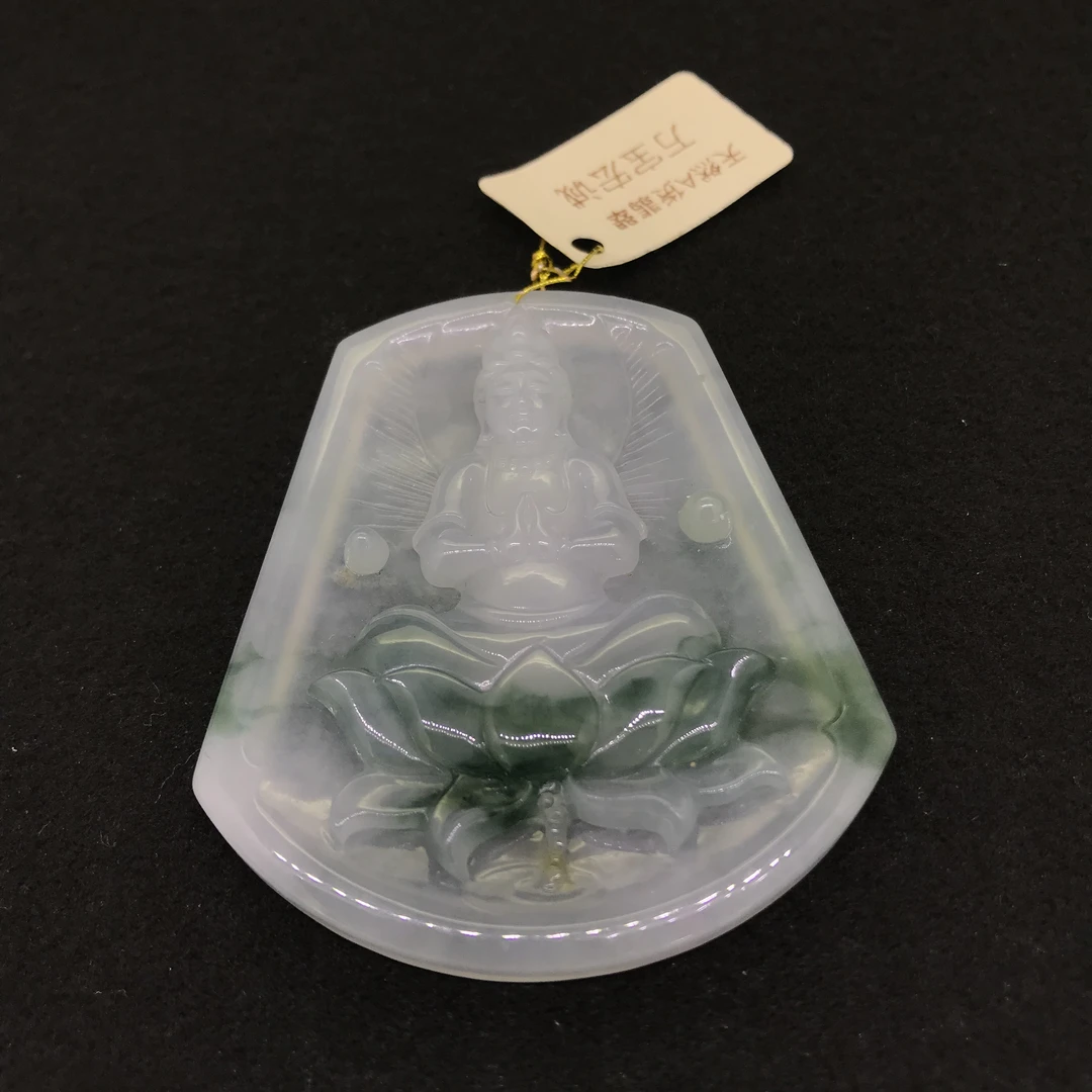 天然A货翡翠飘花观音