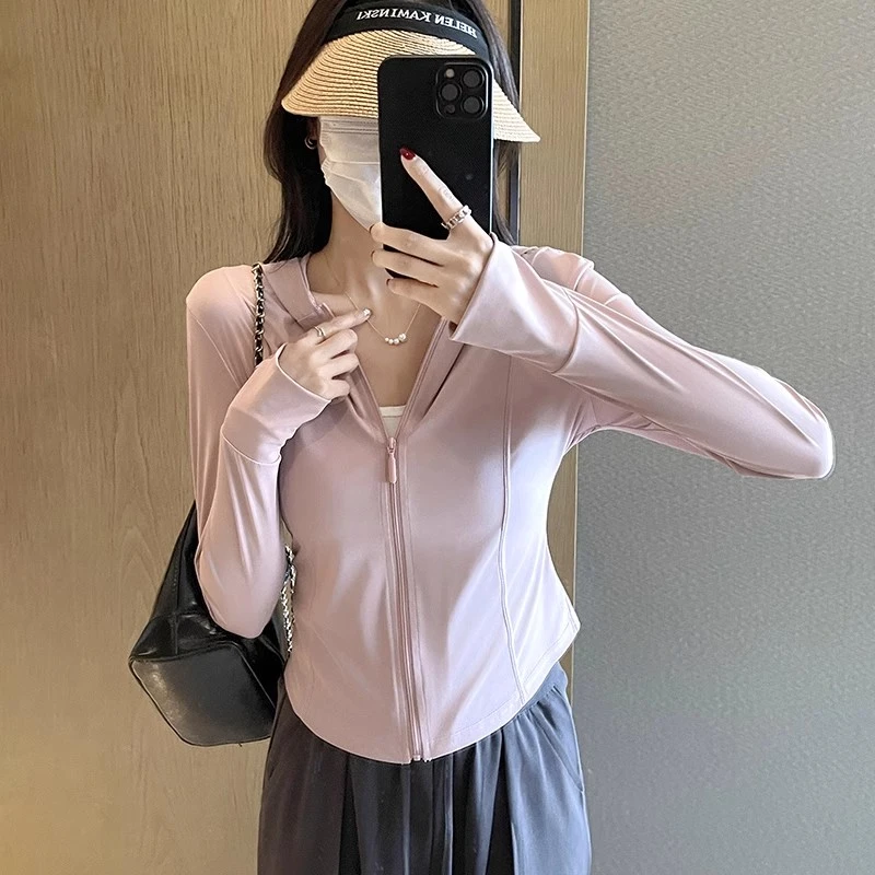 醉梓菡冰丝凉感防晒衣女夏薄款防紫外线修身防晒服户外外套
