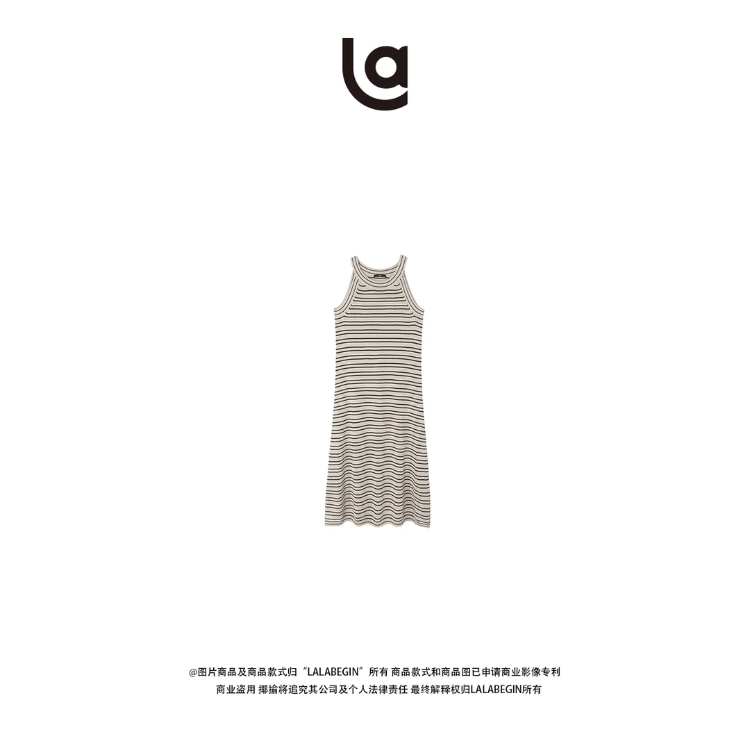 La La Begin锤嫂-条纹针织背心长裙