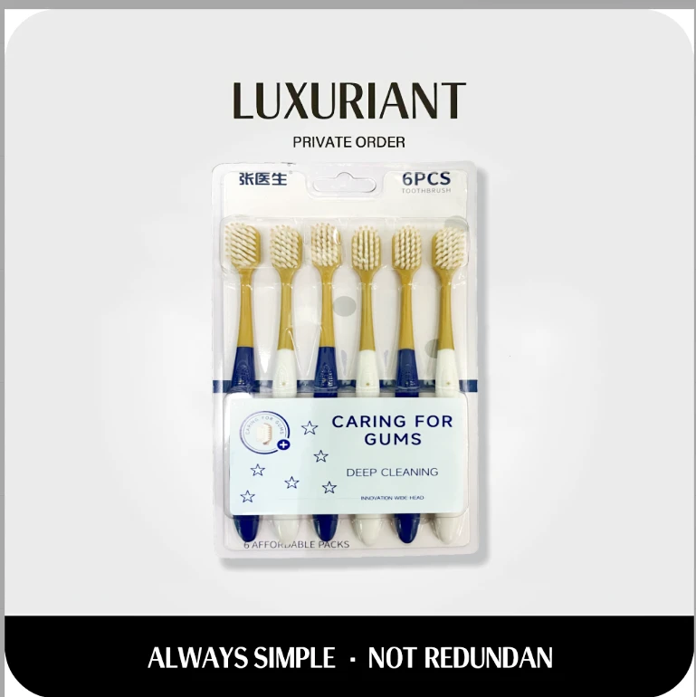 6支装牙刷柔软刷毛洁齿便携家用轻密细密cv
