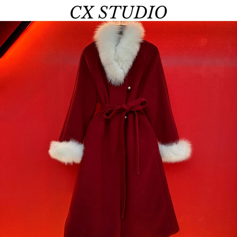 编码70 圣诞氛围感狐狸毛领新款白鸭绒外套2024冬季羽绒QZ55518