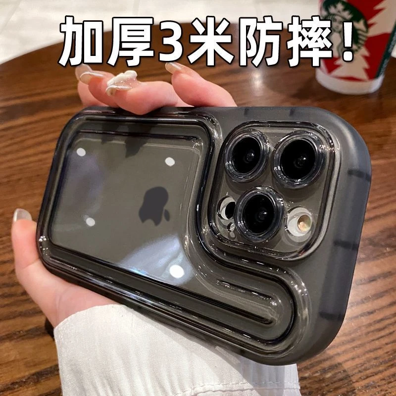 加厚气囊苹果14promax手机壳简约透明iPhone13防摔全包新款12软壳