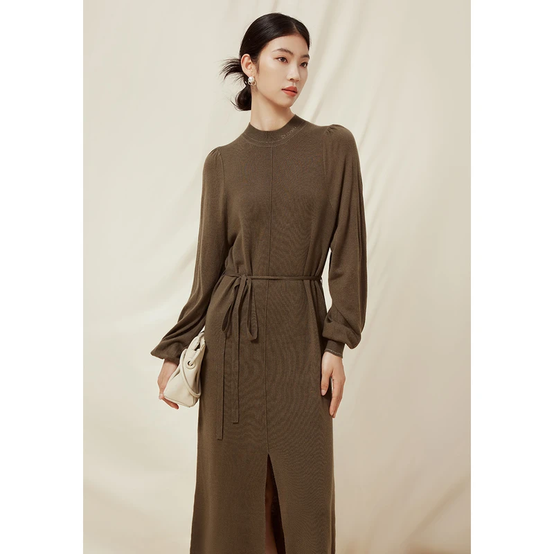 dunnu敦奴优雅淑女针织连衣裙FS55210119