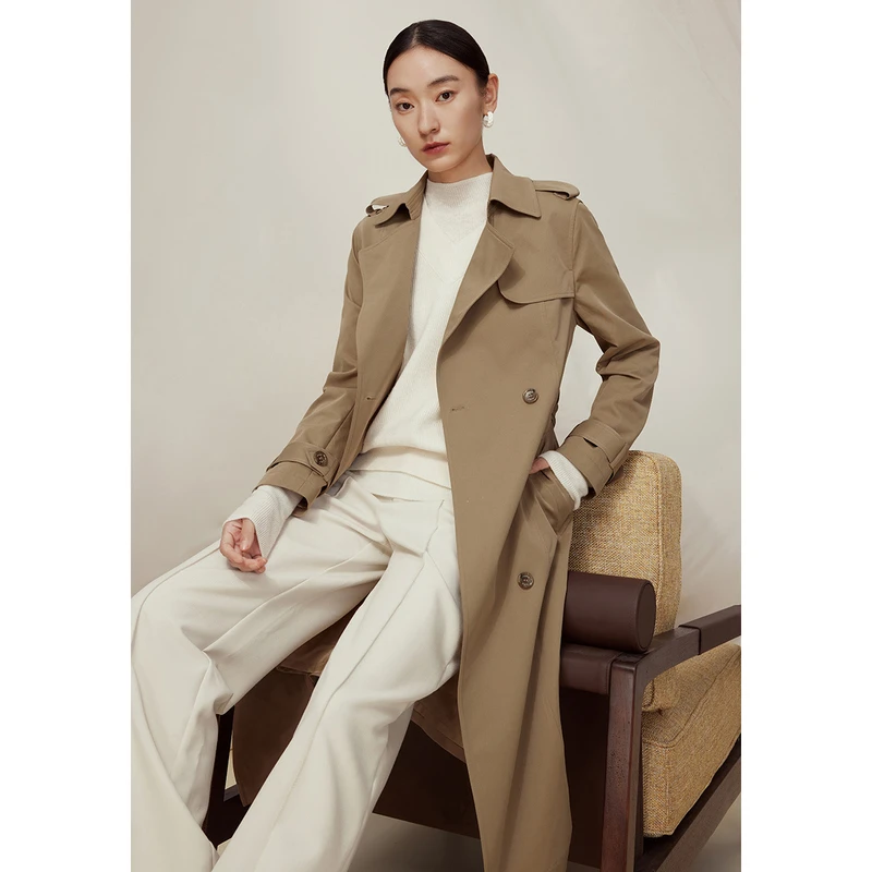 dunnu正肩显瘦风衣外套8S3F2107