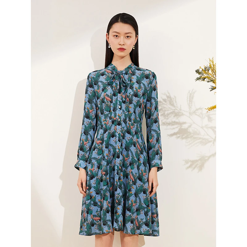 敦奴桑蚕丝真丝连衣裙DQ150130