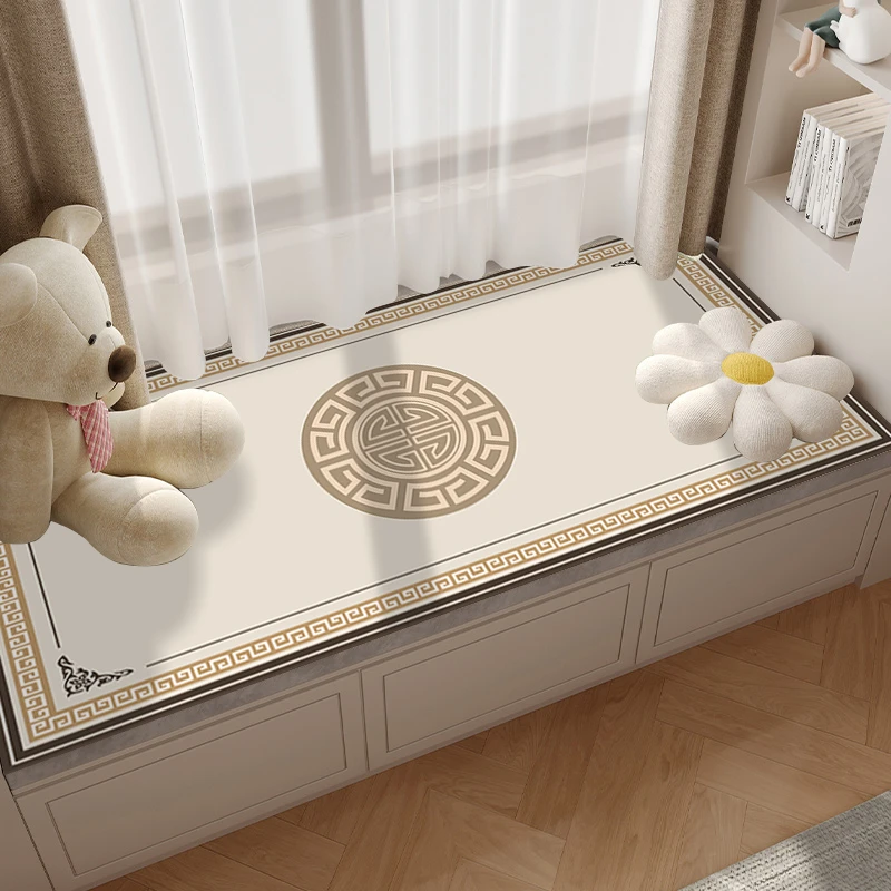 新中式坐垫防水垫pvc防晒可定制可裁剪窗台垫飘窗垫轻奢高级感