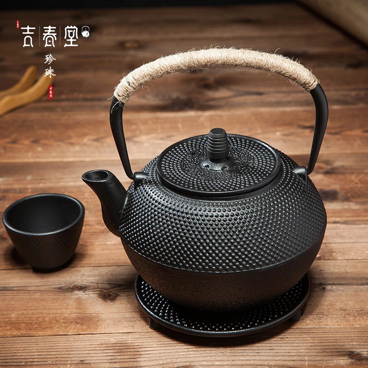吉春堂铁壶养生烧水新品珍珠颗粒家用大号壶煮水壶茶具套装1200ml