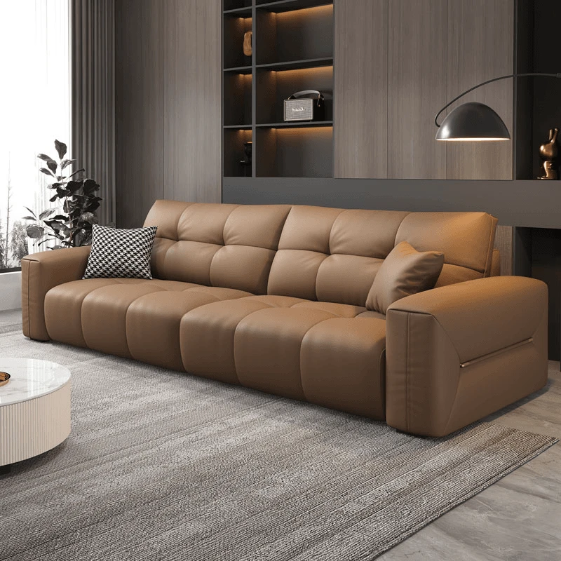 巨无霸云朵沙发意式极简客厅高端直排头层牛皮轻奢现代真皮沙发