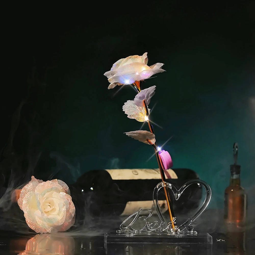 ins儿童礼物活动闪光彩金仿真花玫瑰花情人节闺蜜过节圣诞节礼盒