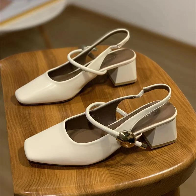 品牌撤柜 断码女鞋 时装鞋洋气耐磨超软爆款跟鞋小众方头女鞋