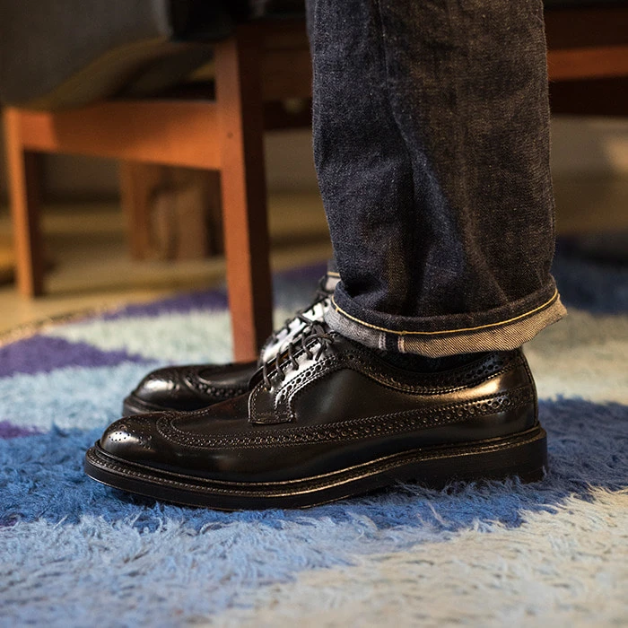100年经典意大利马臀皮布洛克雕花皮鞋男士商务英伦风马臀皮男鞋