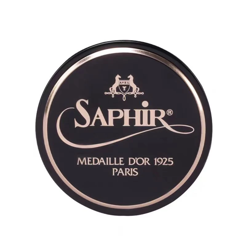 SAPHIR黑金鞋蜡软蜡皮鞋上光蜡增亮鞋油拋光蜡镜面黑色无色莎菲雅