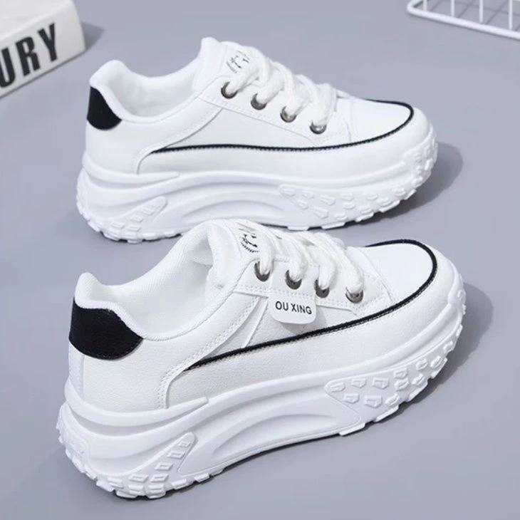 老爹鞋女ins潮2023 秋季新款百搭厚底增高跑步休闲皮面透气运动JW